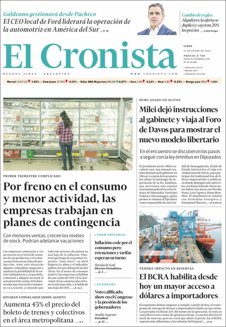 Portada de El Cronista Comercial (Argentina)
