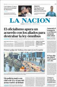 Portada de La Nación (Argentina)