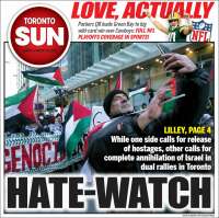 Portada de The Toronto Sun (Canadá)