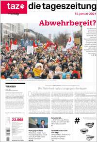 Portada de Die Tageszeitung (Alemania)