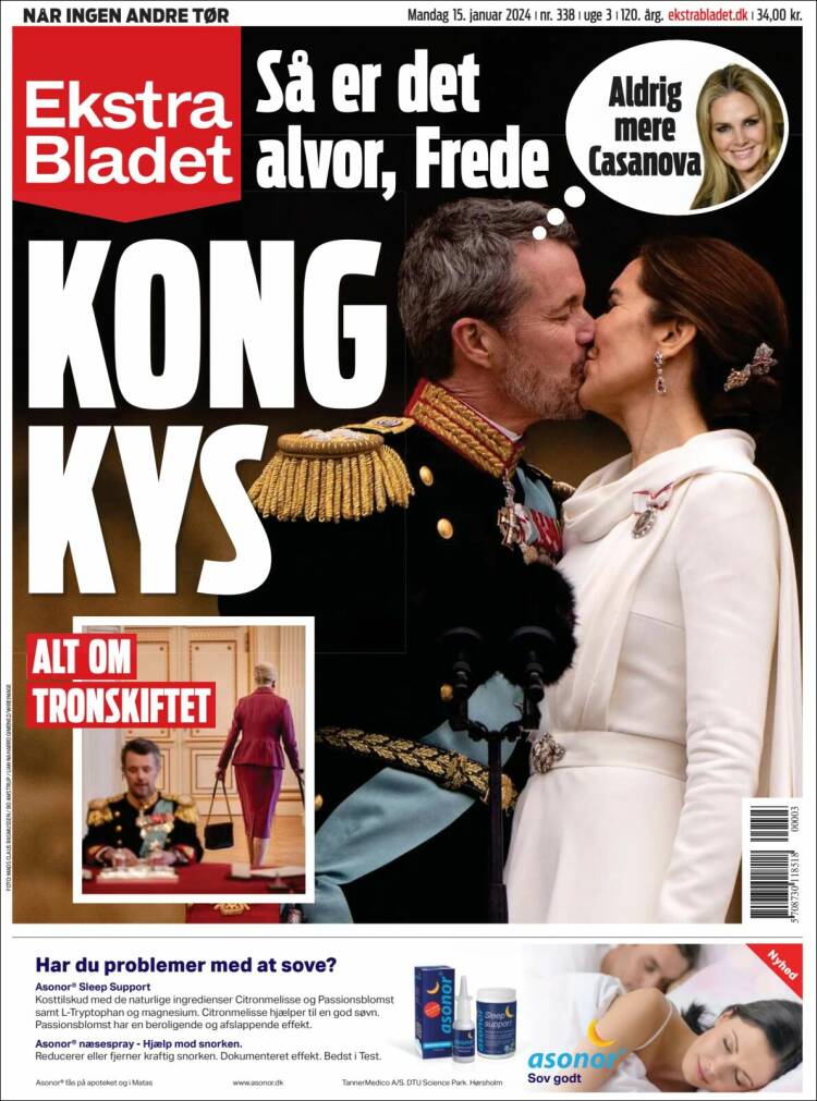 Portada de Ekstra Bladet (Danemark)