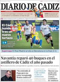 Portada de Diario de Cádiz (España)