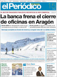 Portada de El Periódico de Aragón (España)