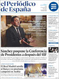 Portada de El Periódico de España (España)