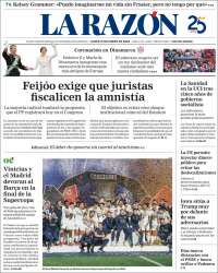 Portada de La Razón (España)