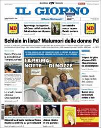Portada de Il Giorno (Italia)