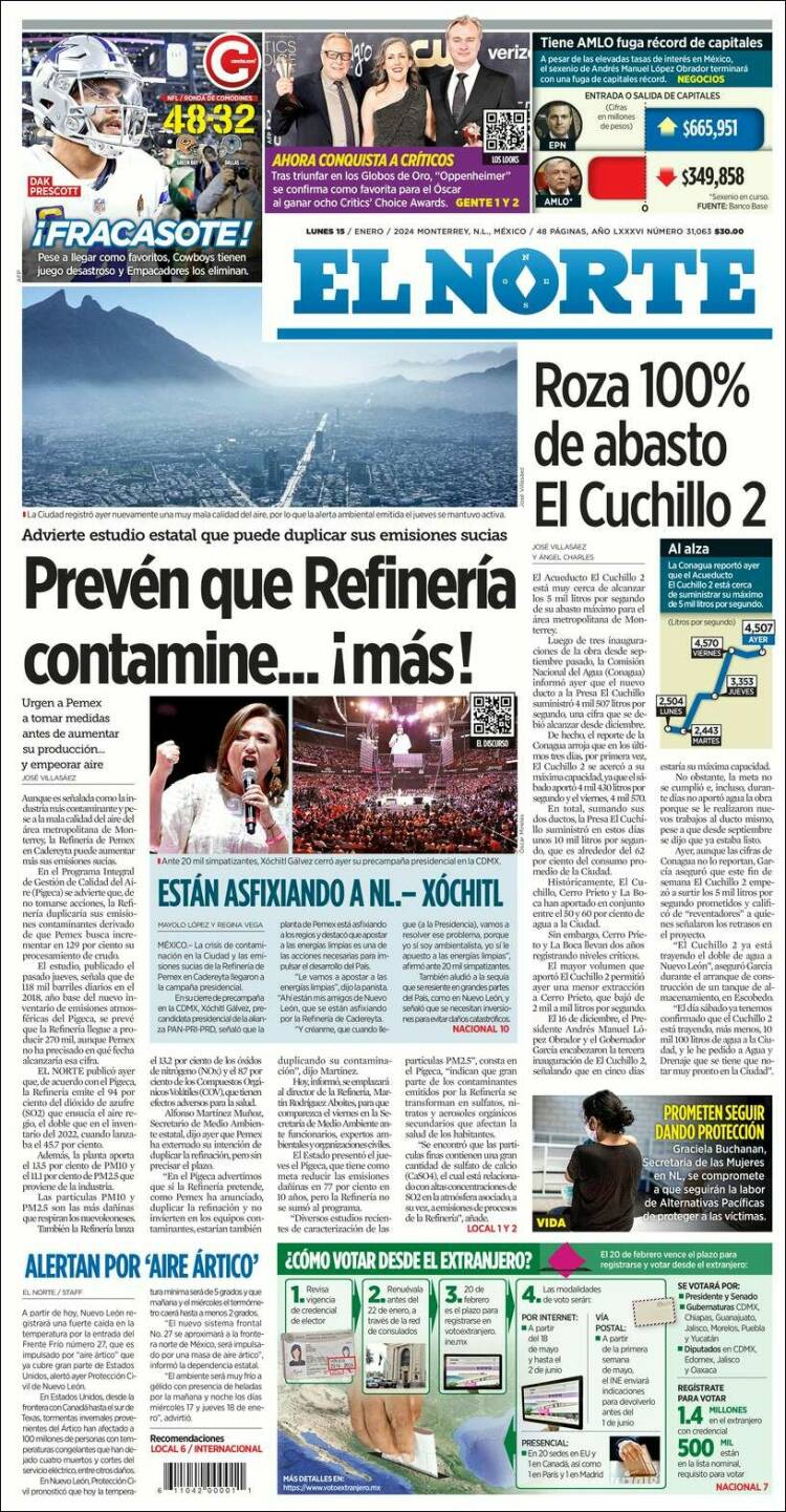 Portada de El Norte (México)