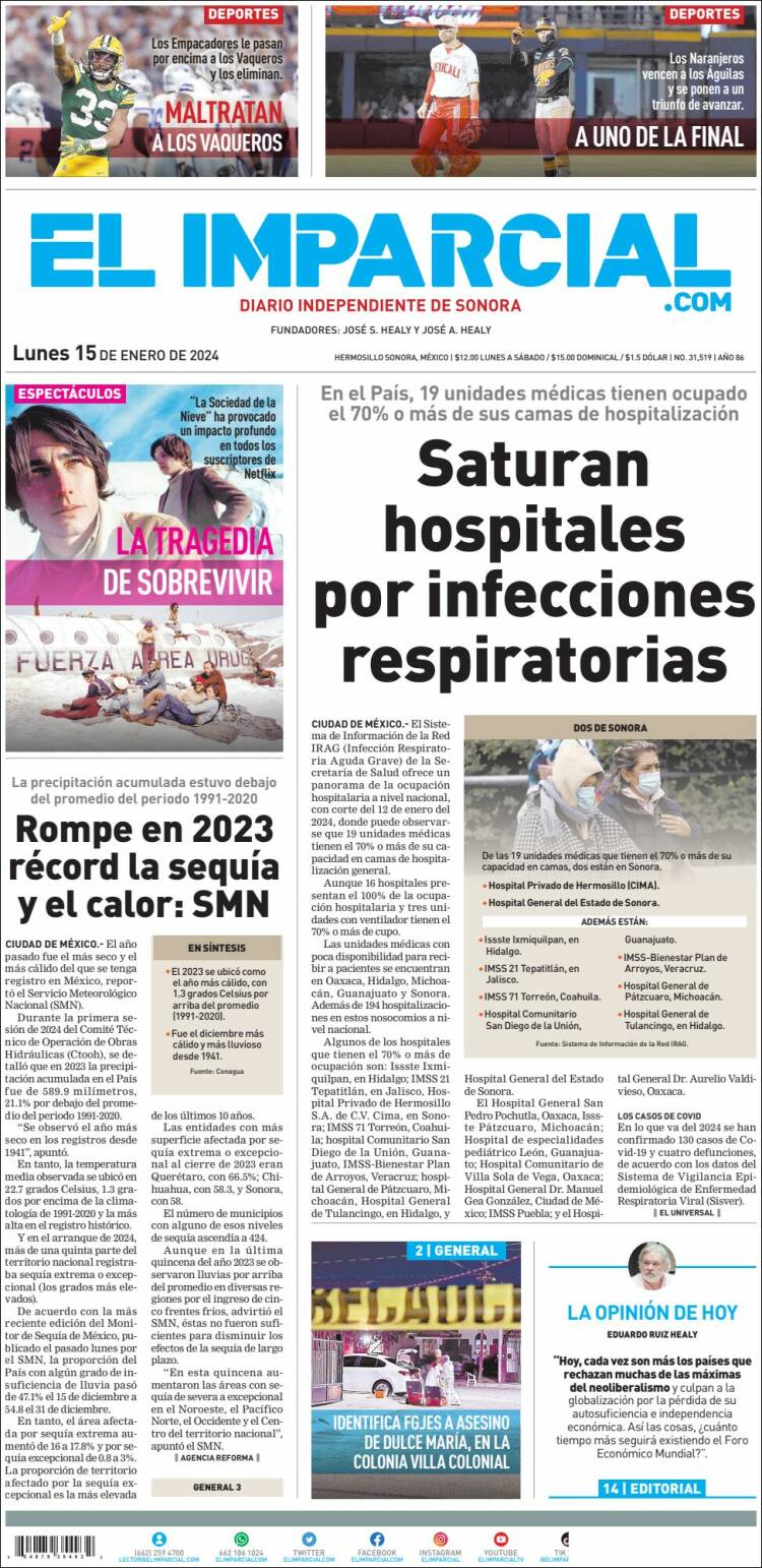 Portada de El Imparcial (México)