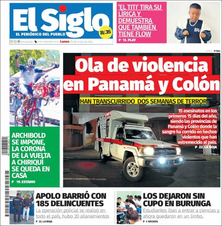 Portada de El Siglo (Panam&aacute;)