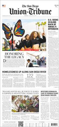 Portada de The San Diego Union-Tribune (USA)