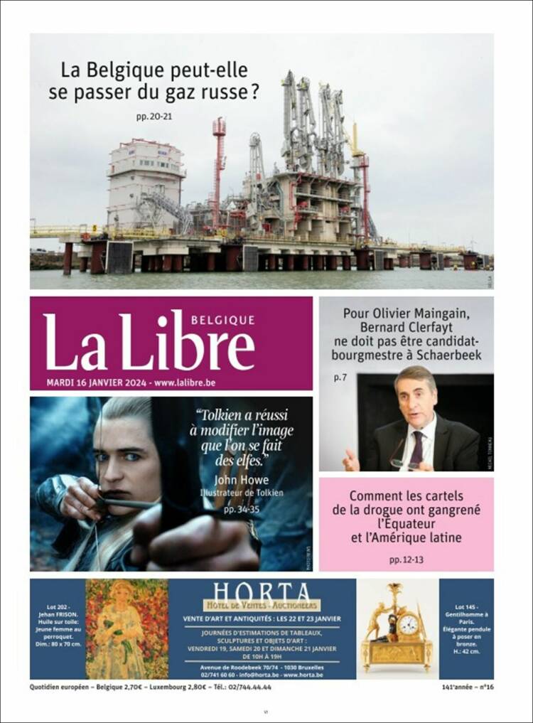 Portada de La Libre.be (B&eacute;lgica)
