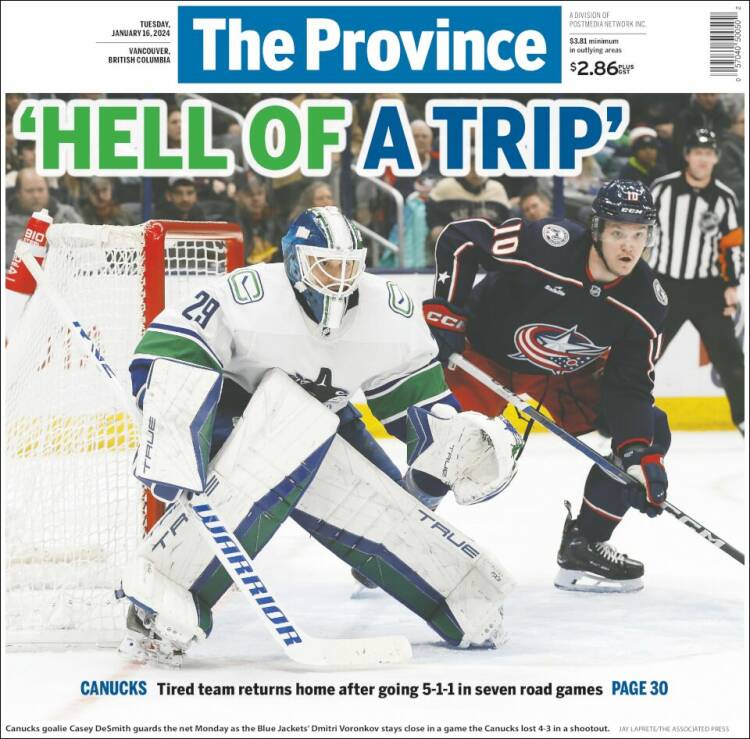 Portada de The Province (Canadá)