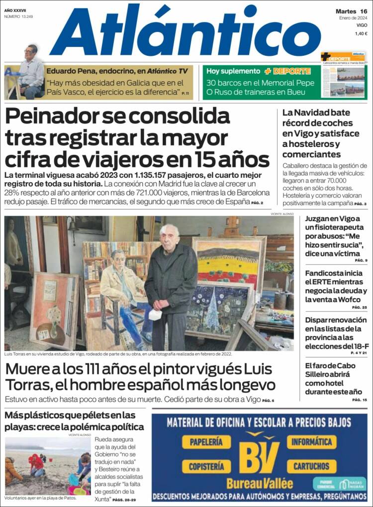 Portada de Atlántico Diario (España)