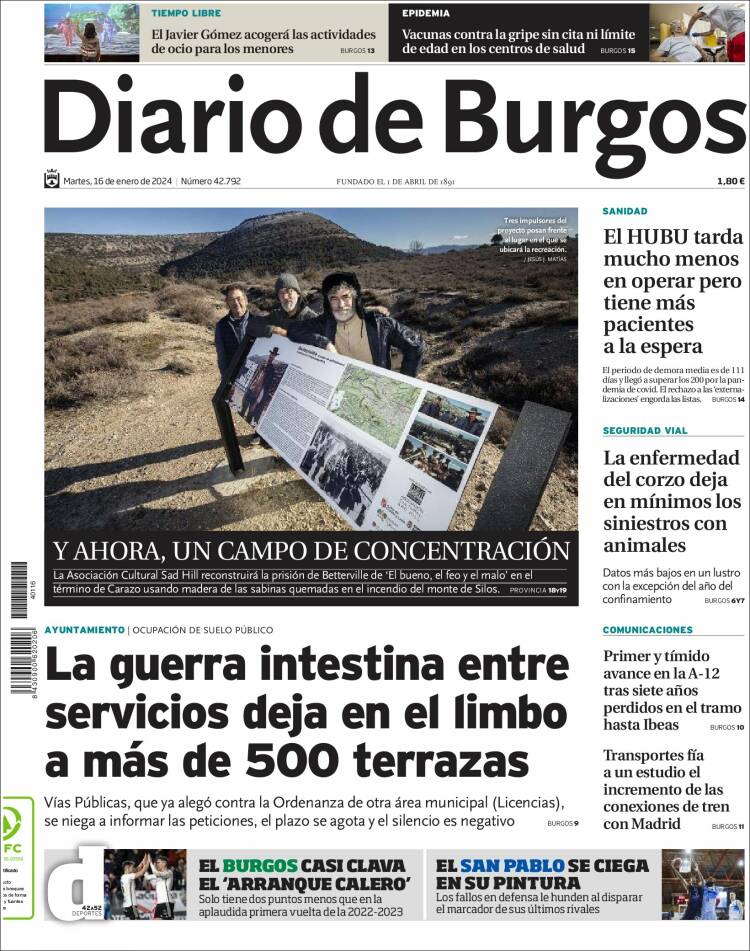 Portada de Diario de Burgos (España)