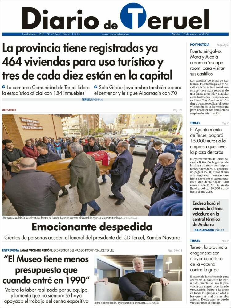 Portada de Diario de Teruel (España)