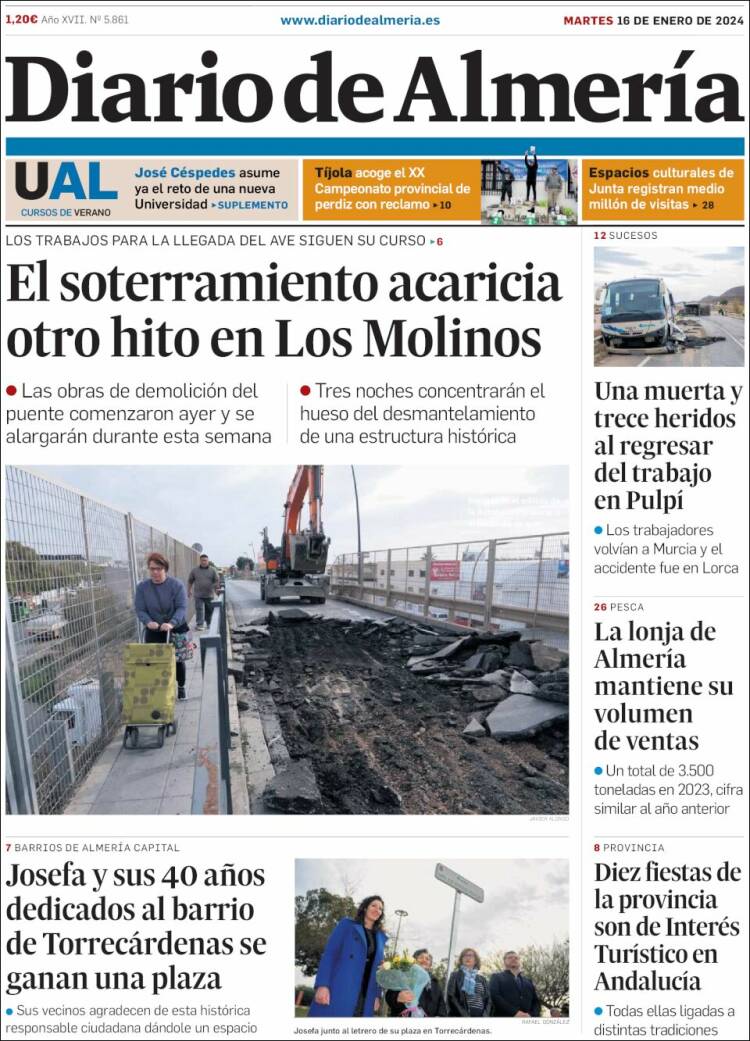 Portada de Diario de Almería (España)