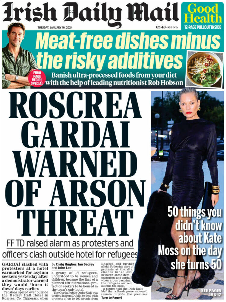 Portada de Irish Daily Mail (Irlanda)