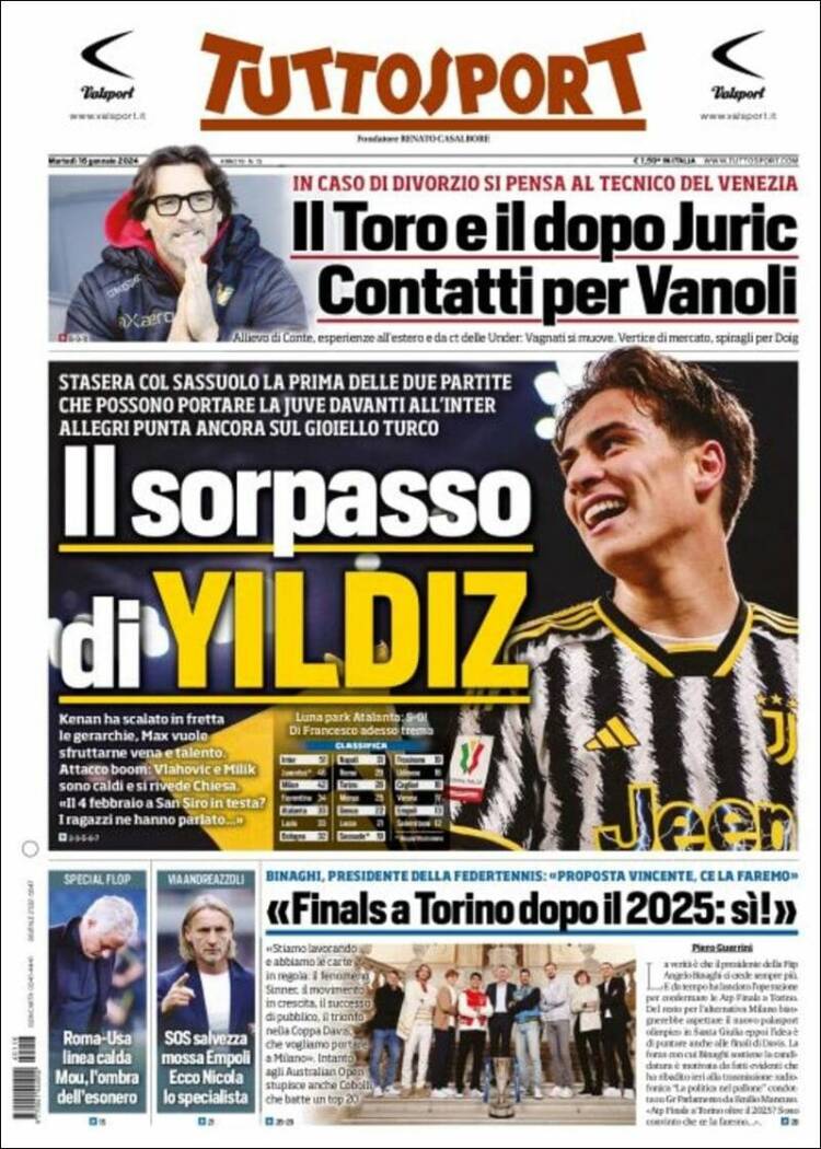 Portada de Tuttosport (Italia)