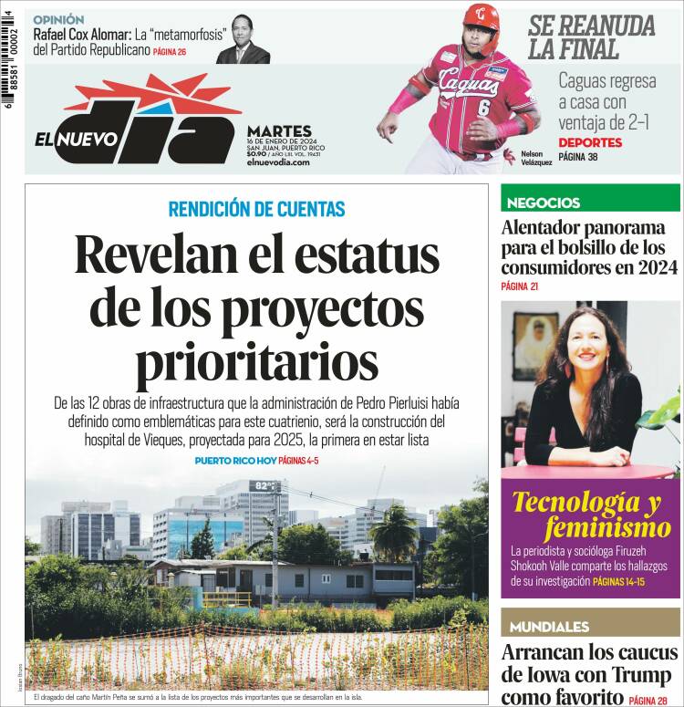 Portada de El Nuevo Día (Puerto Rico)