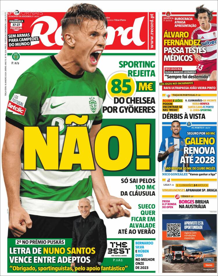 Portada de Record (Portugal)