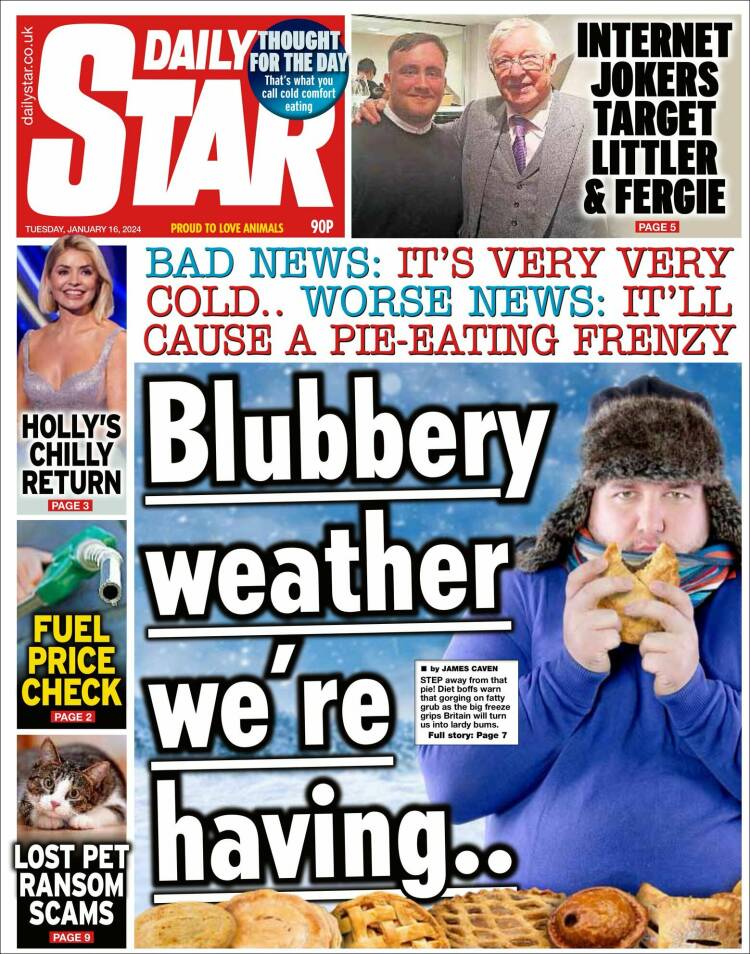 Portada de Daily Star (Reino Unido)