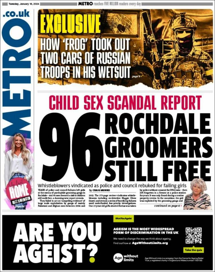 Portada de Metro (Reino Unido)