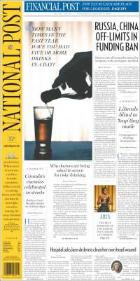 Portada de The National Post (Canadá)