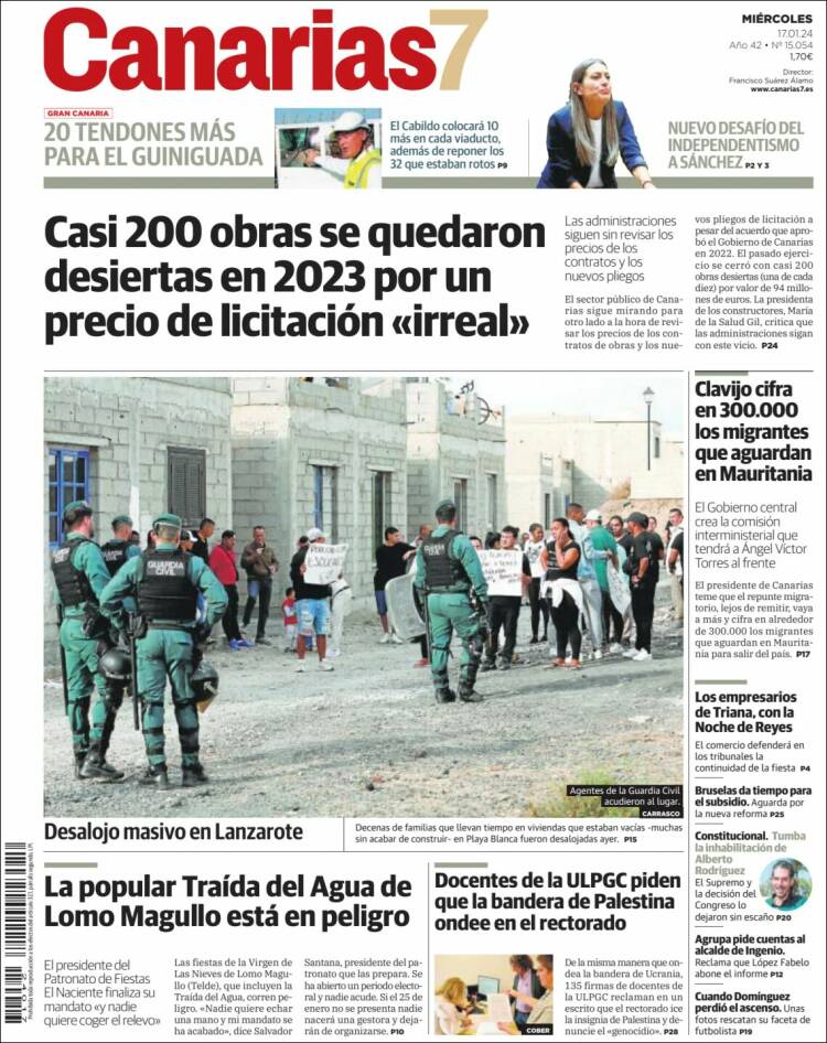 Portada de Canarias 7 (España)