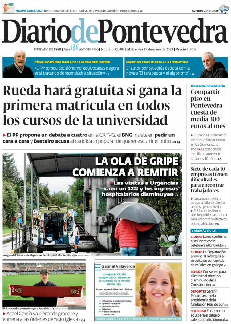 Portada de Diario de Pontevedra (España)