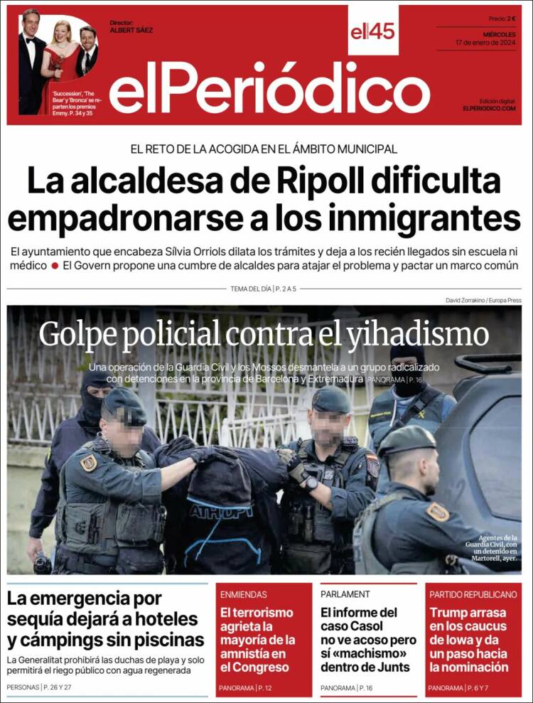 Portada de El Periódico (España)