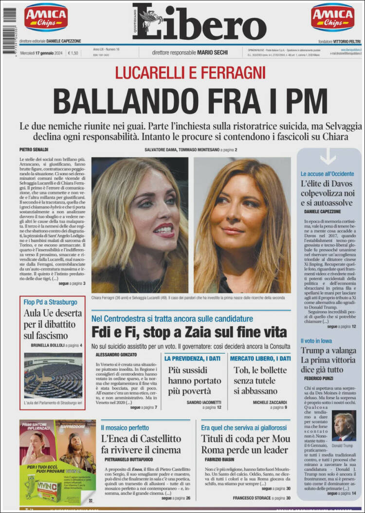 Portada de Libero (Italia)