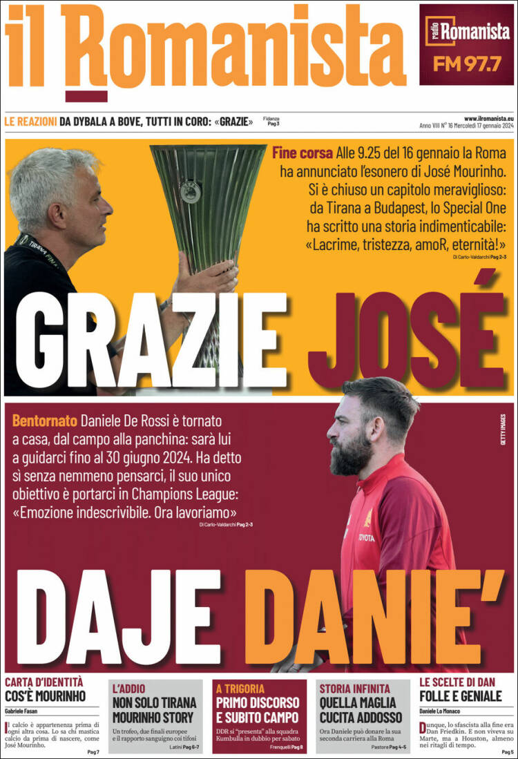 Portada de Romanista (Italia)