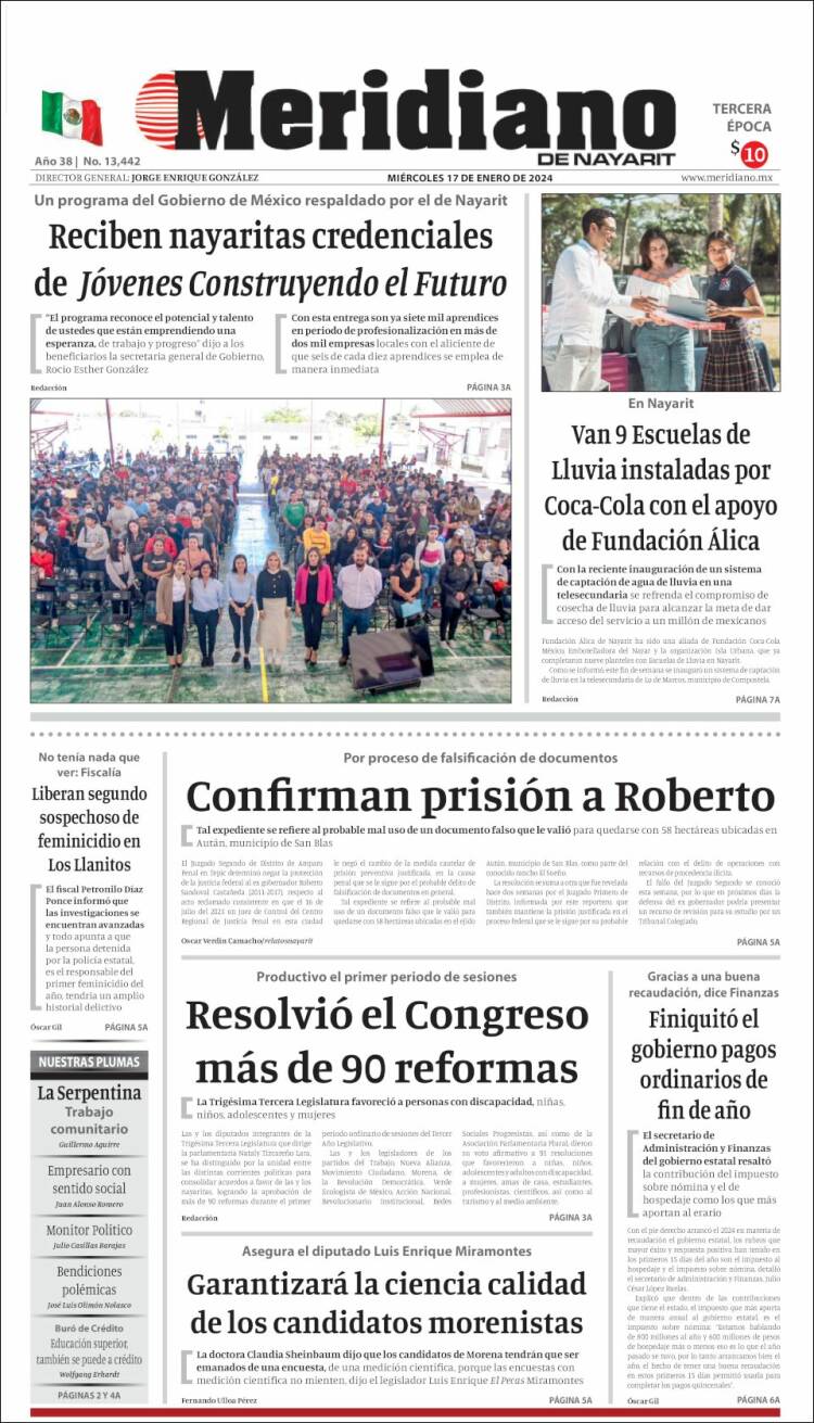 Portada de Meridiano (M&eacute;xico)