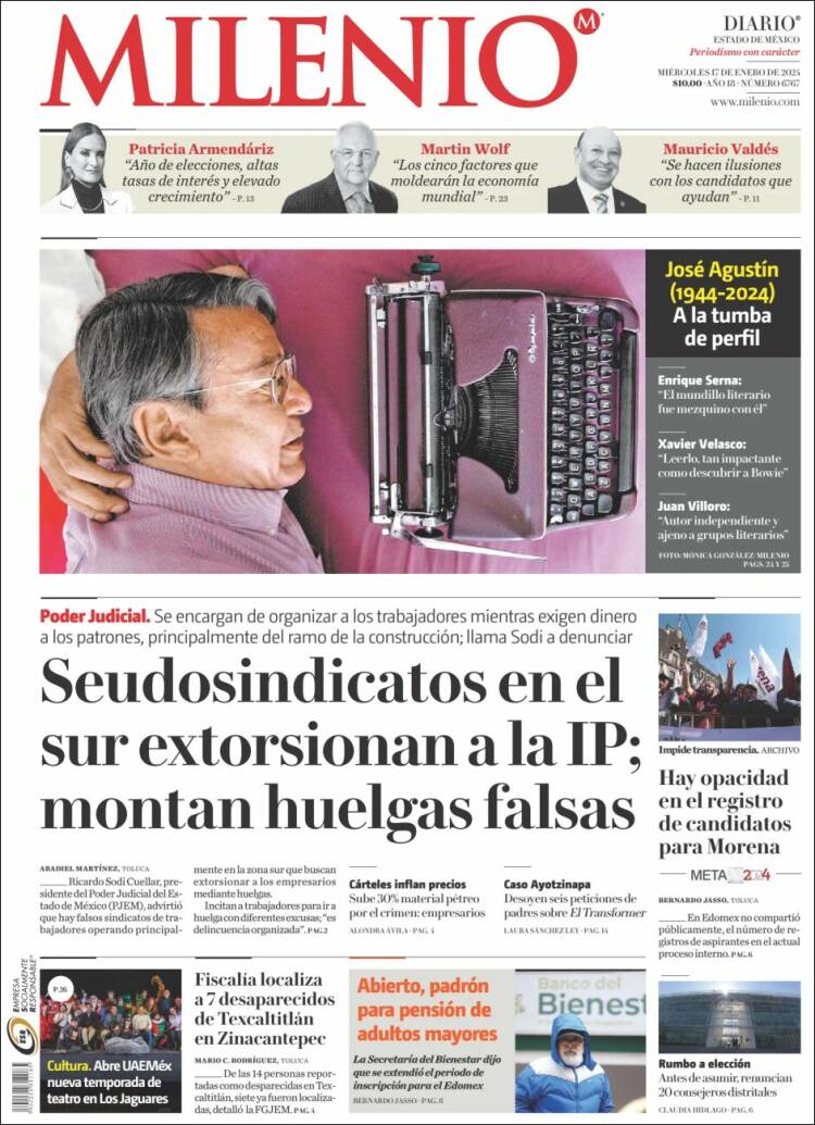 Portada de Milenio - Estado de México (M&eacute;xico)