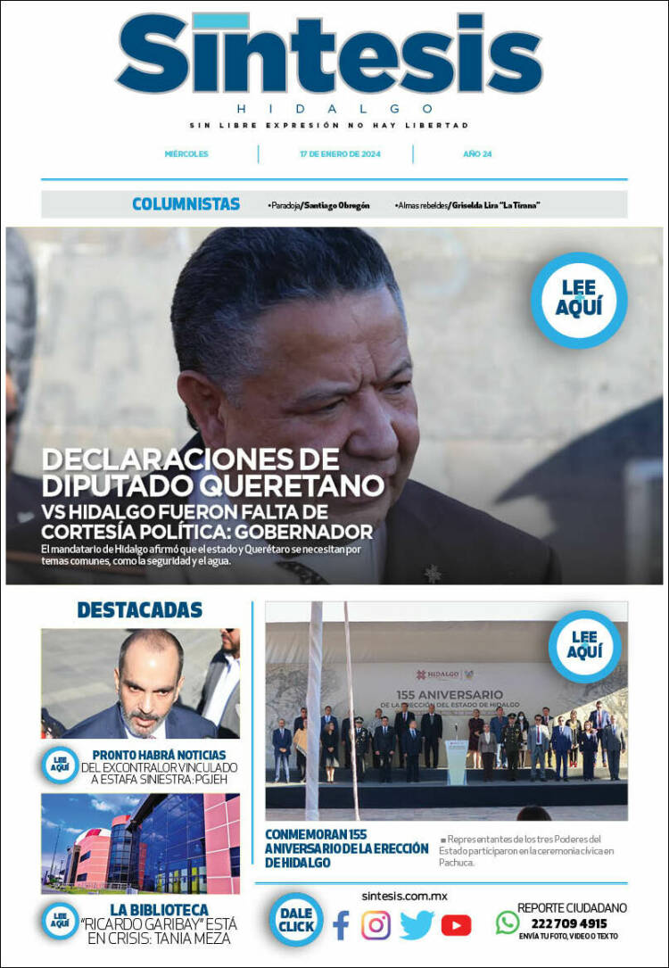 Portada de Sistesis - Hidalgo (M&eacute;xico)