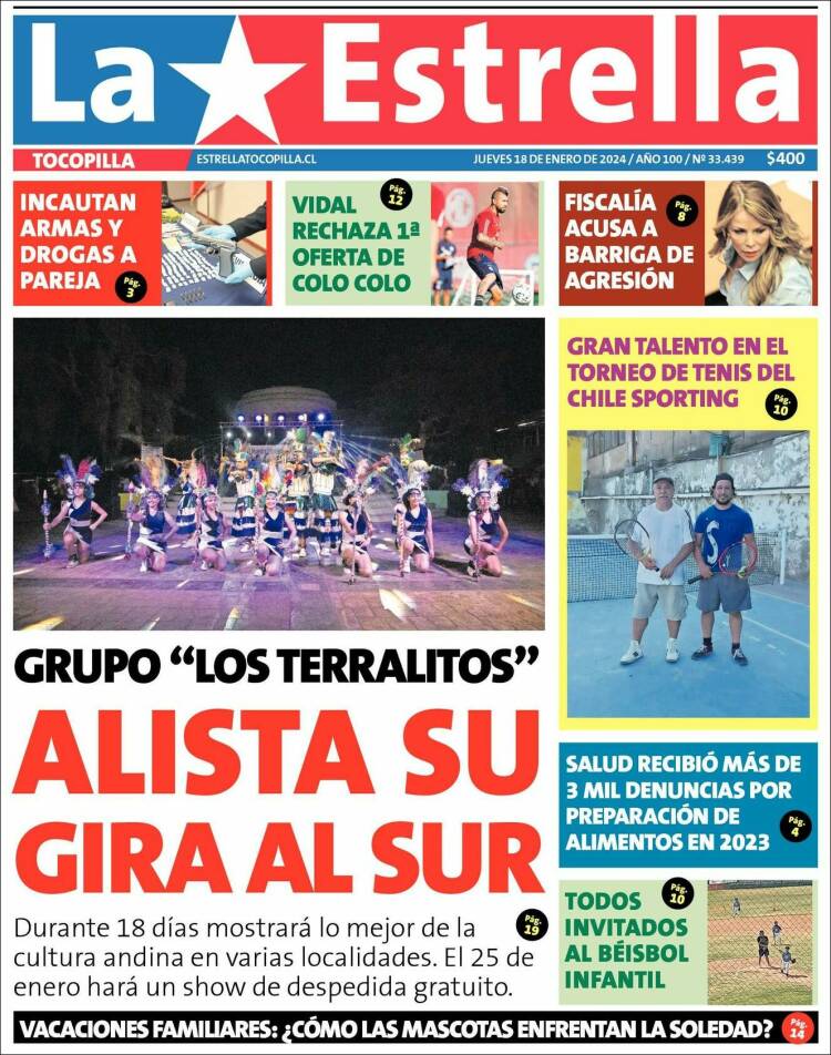 Portada de La Estrella de Tocopilla (Chile)