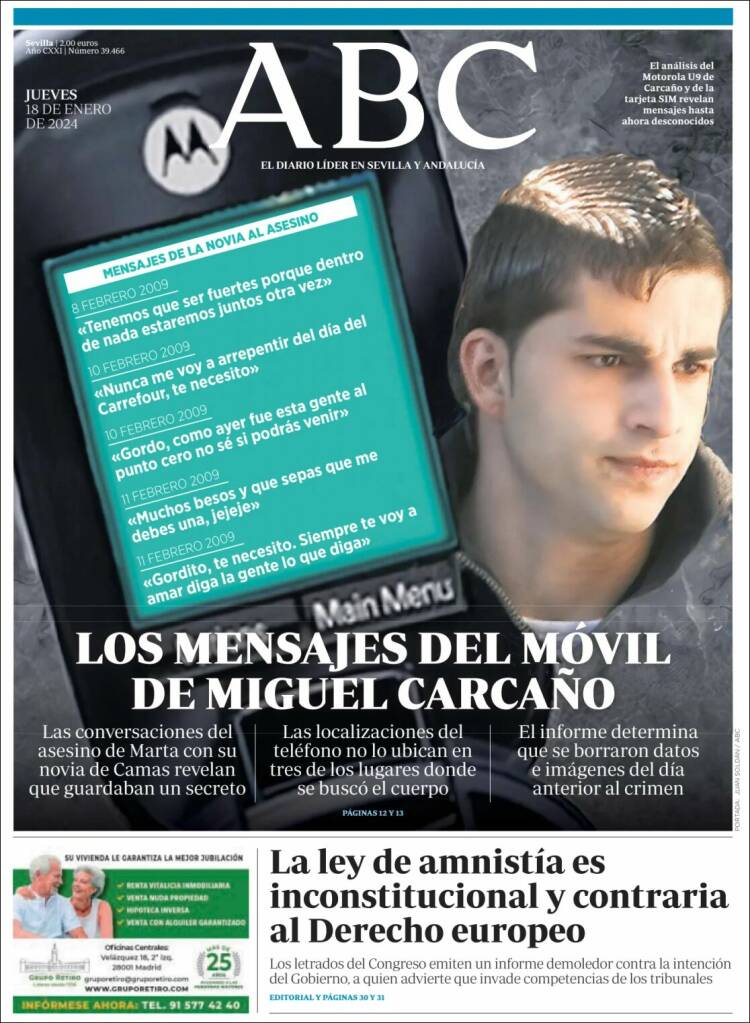 Portada de ABC - Sevilla (España)