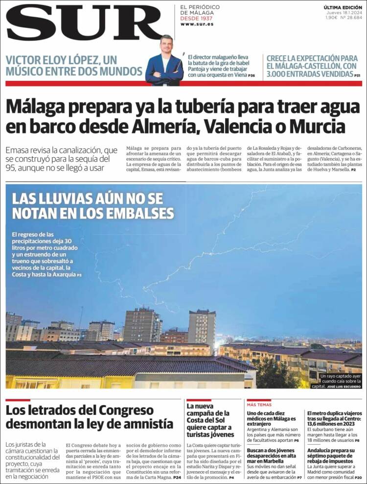 Portada de Diario el Sur (España)