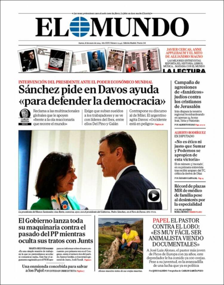 Portada de El Mundo (España)