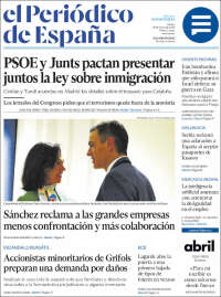 Portada de El Periódico de España (España)