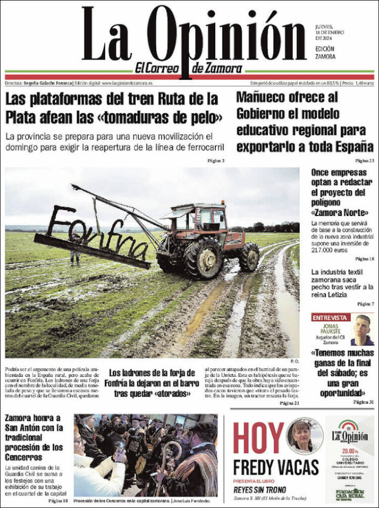 Portada de La Opinión - El Correo de Zamora (España)