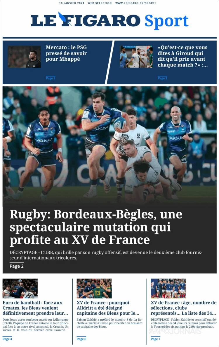 Portada de Le Figaro Sport (Francia)