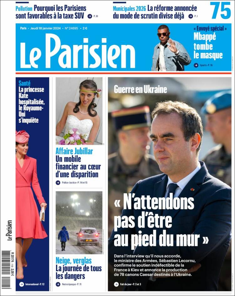 Portada de Le Parisien (Francia)