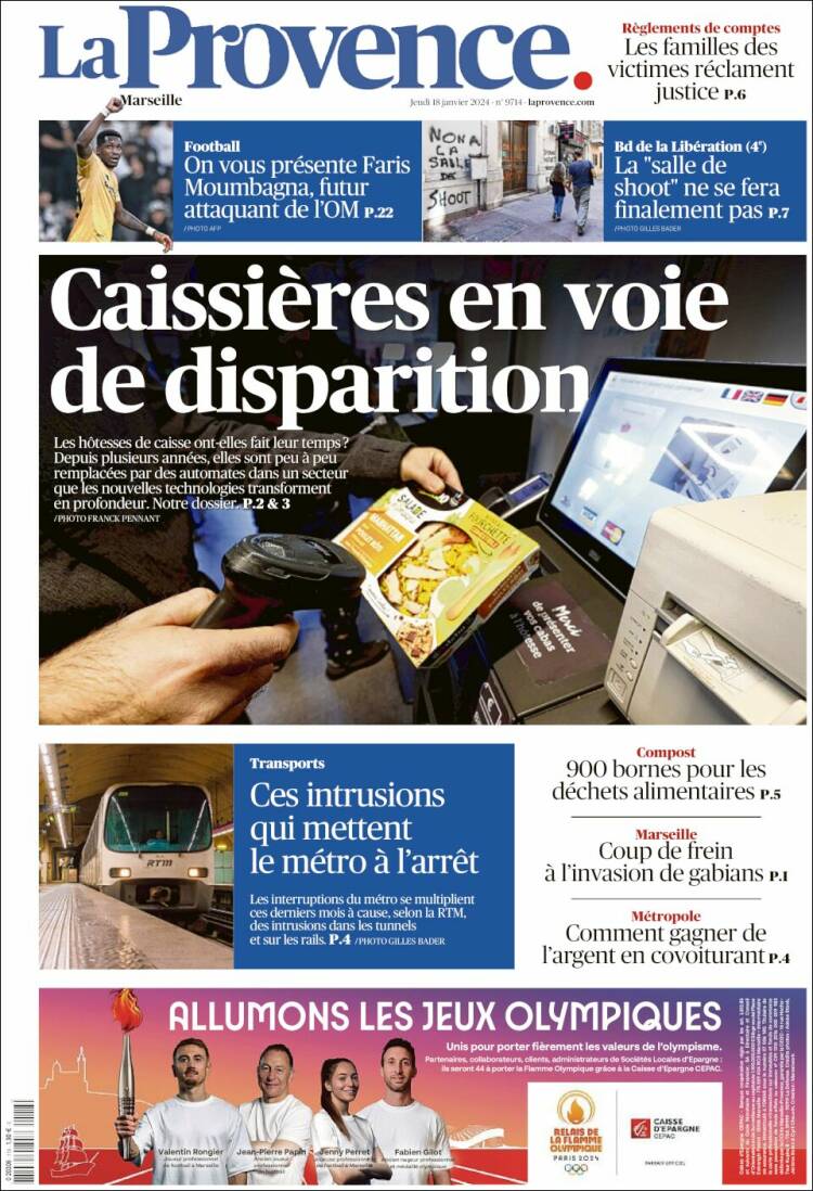 Portada de La Provence (Francia)