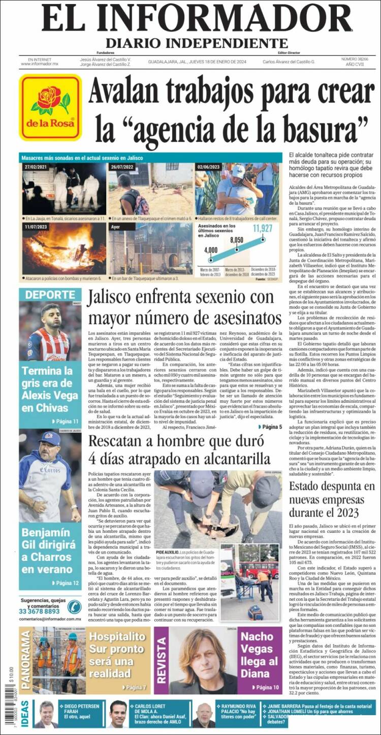 Portada de El Informador (M&eacute;xico)