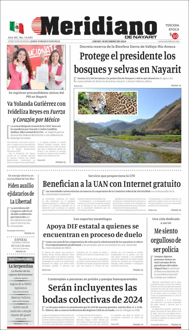 Portada de Meridiano (M&eacute;xico)