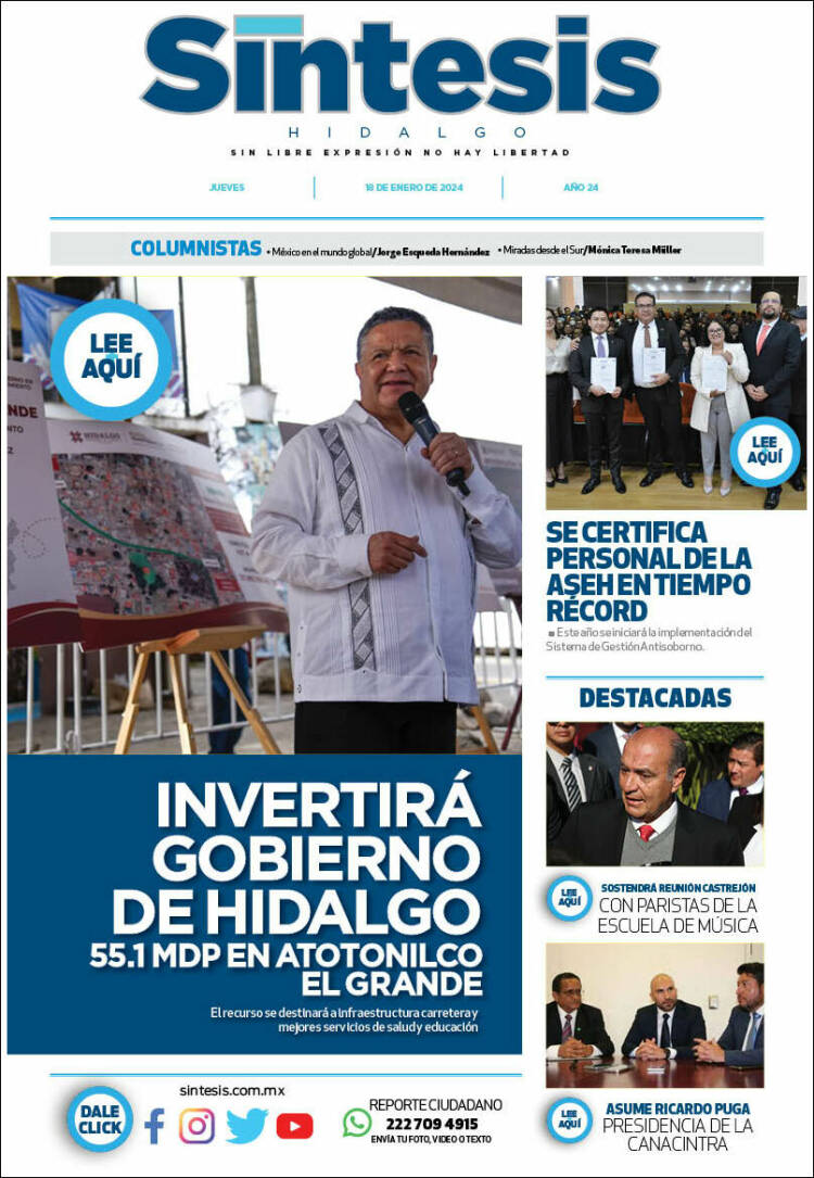 Portada de Sistesis - Hidalgo (M&eacute;xico)