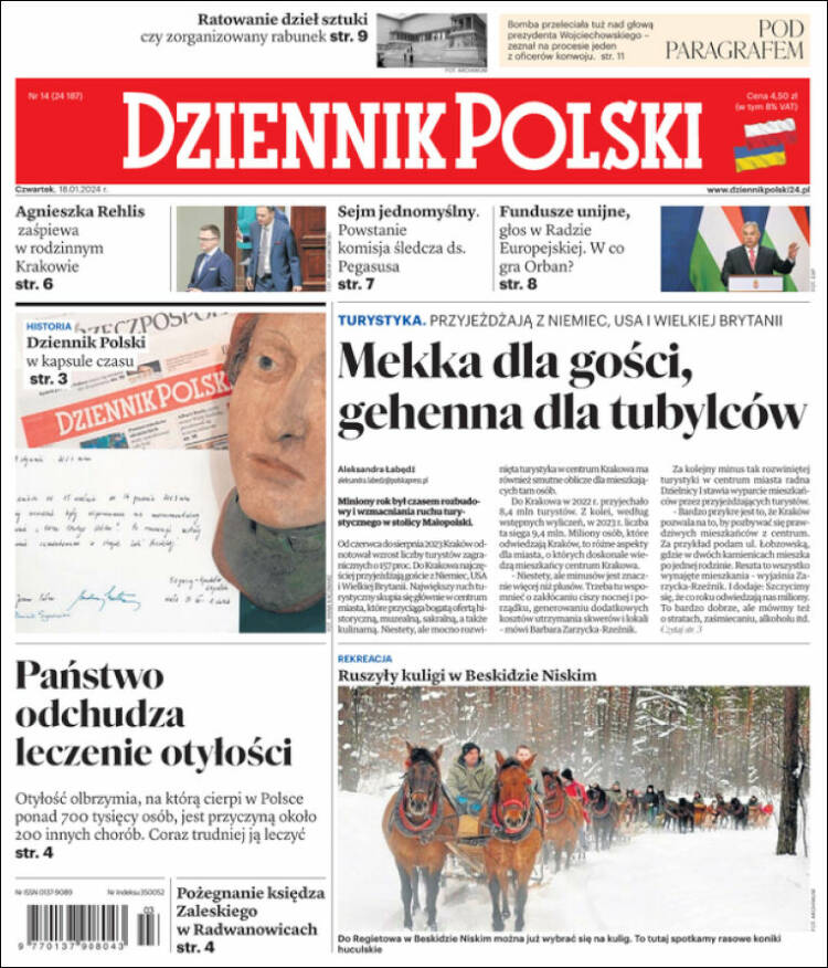 Portada de Dziennik (Polonia)