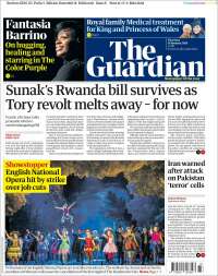 Portada de The Guardian (Reino Unido)