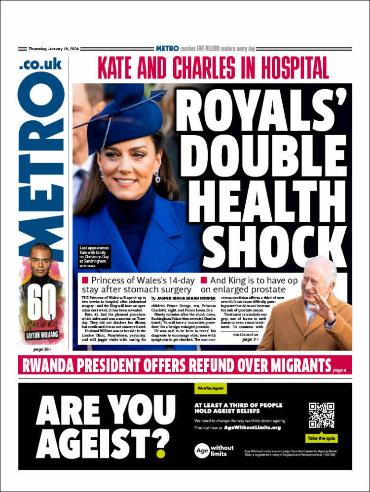 Portada de Metro (Reino Unido)